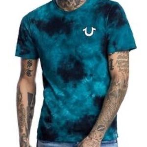 True religion tie dye turquoise shirt